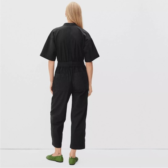 Everlane fatigue belted short sleeve crop jump suit organic cotton - Picture 4 of 12